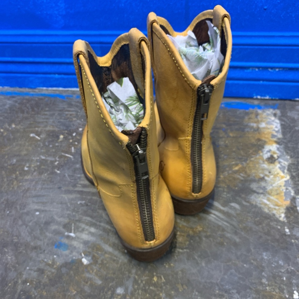 Born Yellow Leather Ankle Boots - Picture 6 of 6